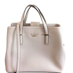 Kate Spade Evangeline Patterson Drive Cream Leather Satchel Bag